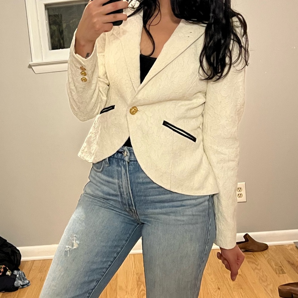 smythe off white floral lace jacquard blazer - Picture 4 of 13